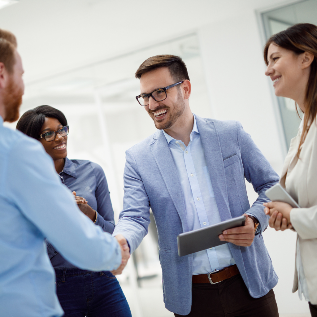 group meeting handshake